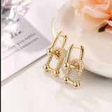 Punk Detachable Zirconia Drop Earrings