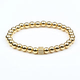 Men Women 6MM Stainless Steel Beads Strand Bracelet For Couples