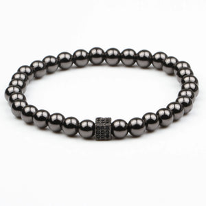 Men Women 6MM Stainless Steel Beads Strand Bracelet For Couples