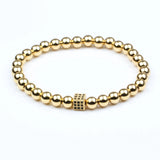 Men Women 6MM Stainless Steel Beads Strand Bracelet For Couples