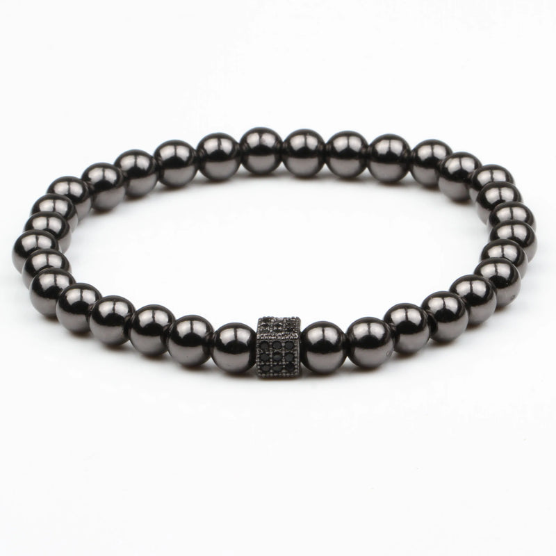 Men Women 6MM Stainless Steel Beads Strand Bracelet For Couples