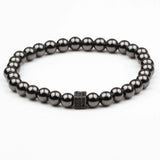 Men Women 6MM Stainless Steel Beads Strand Bracelet For Couples