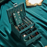 Velvet Jewelry Organizer Box for Women Girls Gift