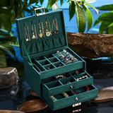 Velvet Jewelry Organizer Box for Women Girls Gift