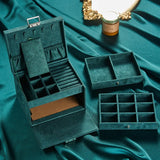 Velvet Jewelry Organizer Box for Women Girls Gift