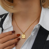 Vintage Moon Star Tarot Necklace Stainless Steel Jewelry
