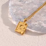 Vintage Moon Star Tarot Necklace Stainless Steel Jewelry