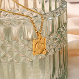 Vintage Moon Star Tarot Necklace Stainless Steel Jewelry