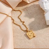 Vintage Moon Star Tarot Necklace Stainless Steel Jewelry