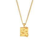 Vintage Moon Star Tarot Necklace Stainless Steel Jewelry