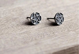 Vintage Gun 925 Sterling Silver Stud Earrings Star Womens Jewellery