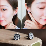 Vintage Gun 925 Sterling Silver Stud Earrings Star Womens Jewellery