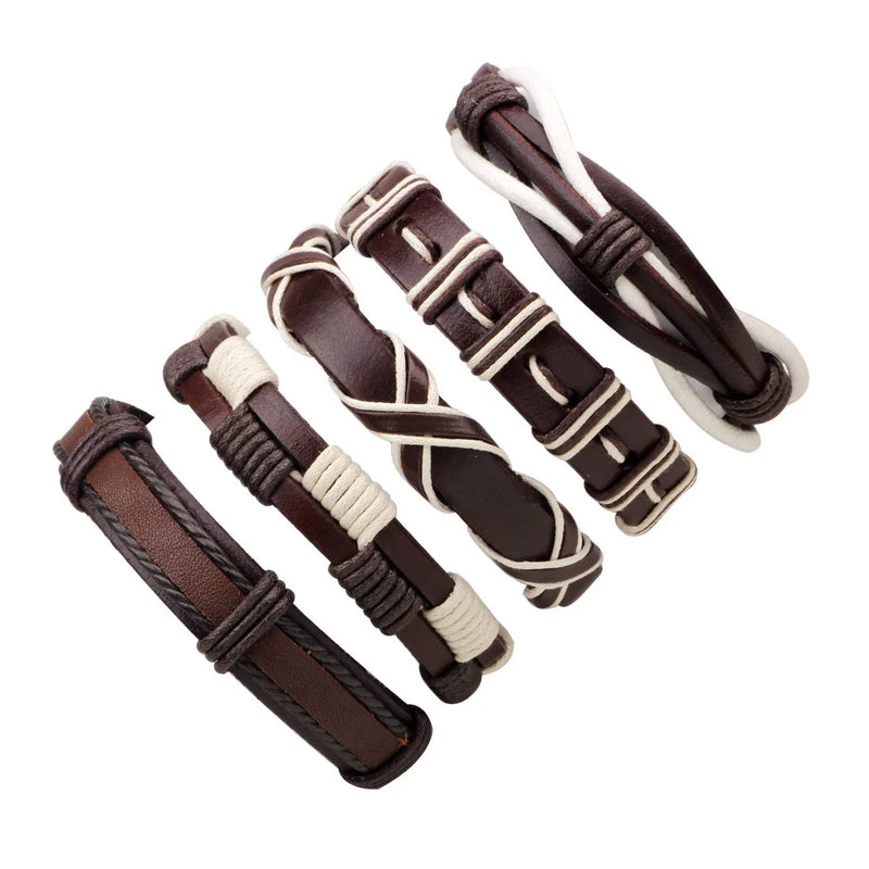 Vintage Multi-layer Leather Bracelet Men Glamour Wristband