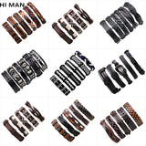Vintage Multi-layer Leather Bracelet Men Glamour Wristband