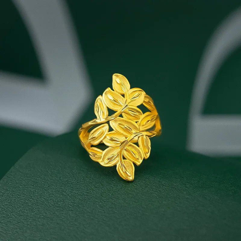 Vintage Tree Leafs Wedding Ring For Women