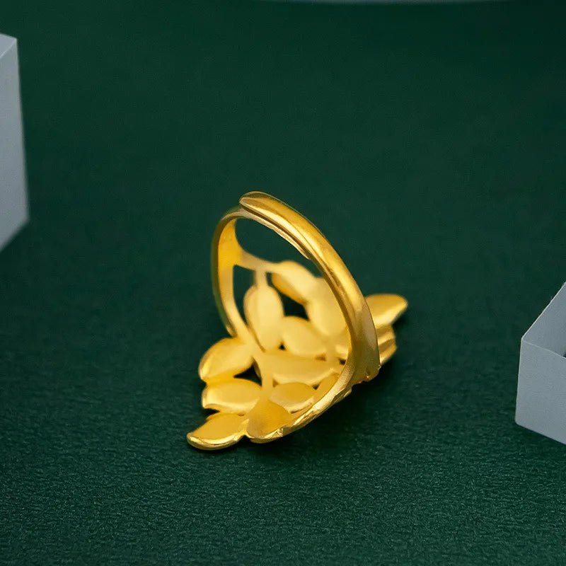 Vintage Tree Leafs Wedding Ring For Women