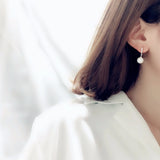 Zircon Earrings 925 Silver Shell Pearl Studs