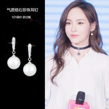Zircon Earrings 925 Silver Shell Pearl Studs