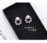 Clear Zircon Earrings 925 Sterling Silver Studs for Women