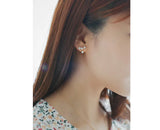 925 Sterling Silver Zircon Flower Stud Earrings