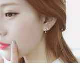 925 Sterling Silver Zircon Flower Stud Earrings