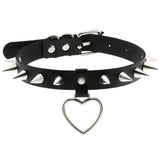 Women Goth Leather Collar Harness Punk Rock Pendant Choker