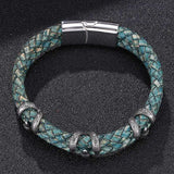 Dragon Claw Leather Bracelet Stainless Steel Clasp