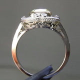 Yellow Cubic Zircon Ethnic Engagement Wedding Ring for Female