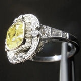 Yellow Cubic Zircon Ethnic Engagement Wedding Ring for Female