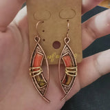 Vintage Red Bronze Stone Earrings for Women