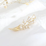 Zircon Floral Women Brooch Pins with Natural Pearl