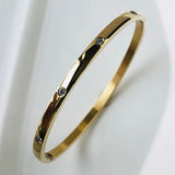Zircon Inlaid Bracelets - Silver Stainless Steel Waterproof Jewelry