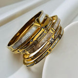 Zircon Inlaid Bracelets - Silver Stainless Steel Waterproof Jewelry