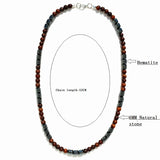 Men's Hematite & Brown Stone Beads Necklace