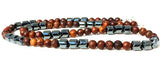 Men's Hematite & Brown Stone Beads Necklace