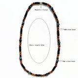 Men's Stone & Wood Beads Necklace with Magnetic Clasp