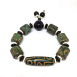 Elastic Green Agate Bracelet for Men and Women