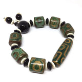 Elastic Green Agate Bracelet for Men and Women