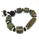 Elastic Green Agate Bracelet for Men and Women