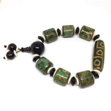 Elastic Green Agate Bracelet for Men and Women
