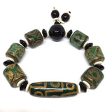 Elastic Green Agate Bracelet for Men and Women