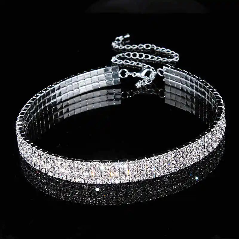 Rhinestone Crystal Choker Necklace for Women