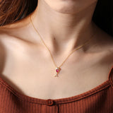 925 Silver Fish Crystal Necklace for Women
