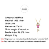 925 Silver Fish Crystal Necklace for Women