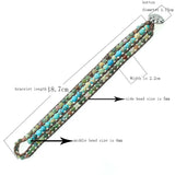 Boho Natural Stone Bead Wrap Bracelet for Men and Women