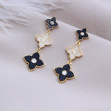 Heart Mother of Pearl Clover 925 Silver Stud Earrings