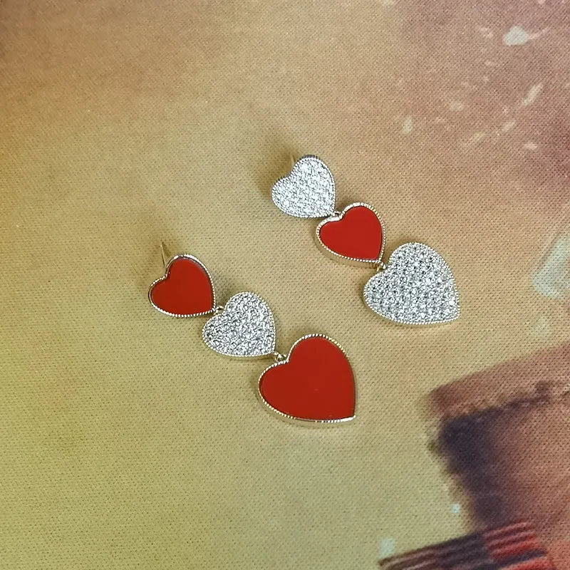 Heart Mother of Pearl Clover 925 Silver Stud Earrings