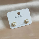 Heart Mother of Pearl Clover 925 Silver Stud Earrings
