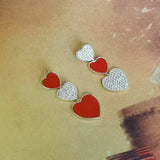 Heart Mother of Pearl Clover 925 Silver Stud Earrings