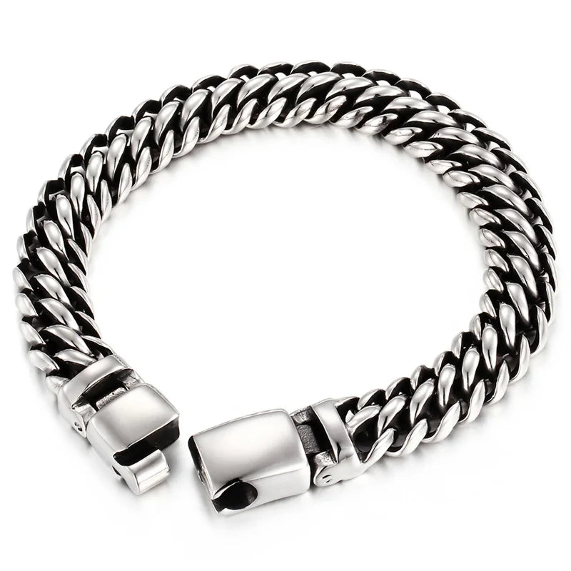 Double Bracelet Bangle Mens Chain Bracelet